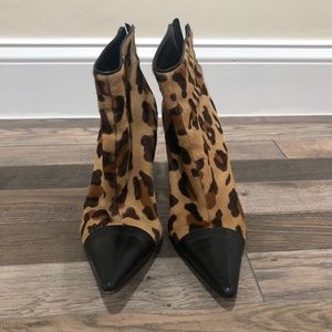Cheetah print booties